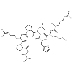 N~5~-(Diaminomethylidene)-L-ornithyl-L-lysyl-L-histidyl-L-leucyl-L-prolyl-N~5~-(diaminomethylidene)-L-ornithyl-L-prolyl-L-alanine Structure