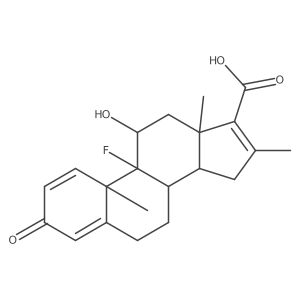 (8S,9R,10S,11S,13S,14S)-9-fluoro-11-hydroxy-10,13,16-trimethyl-3-oxo-7,8,11,12,14,15-hexahydro-6H-cyclopenta[a]phenanthrene-17-carboxylic acid结构式