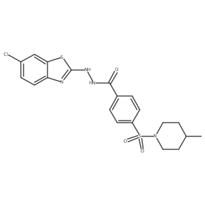 N'-(6-chlorobenzo[d]thiazol-2-yl)-4-((4-methylpiperidin-1-yl)sulfonyl)benzohydrazide结构式