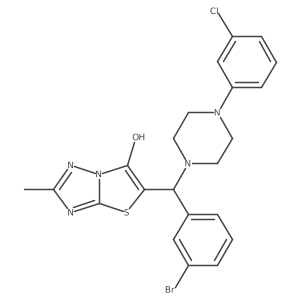 5-((3-Bromophenyl)(4-(3-chlorophenyl)piperazin-1-yl)methyl)-2-methylthiazolo[3,2-b][1,2,4]triazol-6-ol结构式