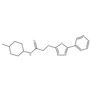 N-(4-methylcyclohexyl)-2-[(5-pyridin-3-yl-1,3,4-oxadiazol-2-yl)sulfanyl]acetamide结构式