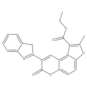 ethyl 8-(1,3-benzothiazol-2-yl)-2-methyl-7-oxo-7H-furo[3,2-f]chromene-1-carboxylate Structure