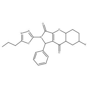 7-fluoro-1-phenyl-2-(5-propyl-1,3,4-thiadiazol-2-yl)-4a,5,6,7,8,8a-hexahydro-1H-chromeno[2,3-c]pyrrole-3,9-dione Structure
