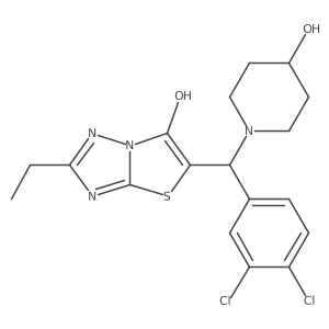 5-((3,4-Dichlorophenyl)(4-hydroxypiperidin-1-yl)methyl)-2-ethylthiazolo[3,2-b][1,2,4]triazol-6-ol结构式