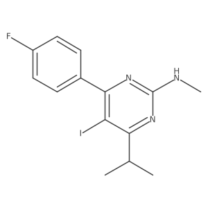 4-(4-Fluorophenyl)-5-iodo-6-isopropyl-N-methylpyrimidin-2-amine Structure