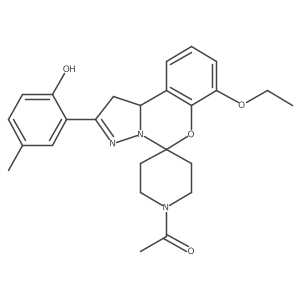 1-(7-Ethoxy-2-(2-hydroxy-5-methylphenyl)-1,10b-dihydrospiro[benzo[e]pyrazolo[1,5-c][1,3]oxazine-5,4'-piperidin]-1'-yl)ethanone结构式