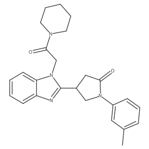 4-(1-(2-oxo-2-(piperidin-1-yl)ethyl)-1H-benzo[d]imidazol-2-yl)-1-(m-tolyl)pyrrolidin-2-one结构式