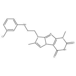 8-(2-((3-chlorophenyl)amino)ethyl)-1,7-dimethyl-1H-imidazo[2,1-f]purine-2,4(3H,8H)-dione结构式