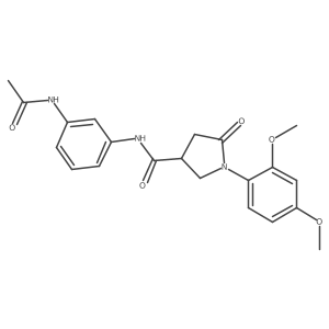 N-[3-(acetylamino)phenyl]-1-(2,4-dimethoxyphenyl)-5-oxopyrrolidine-3-carboxamide Structure