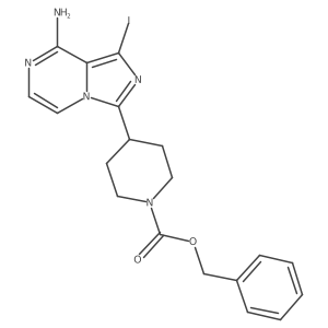 Benzyl 4-(8-amino-1-iodoimidazo[1,5-a]pyrazin-3-yl)piperidine-1-carboxylate结构式