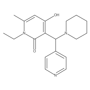 1-ethyl-4-hydroxy-6-methyl-3-(piperidin-1-yl(pyridin-4-yl)methyl)pyridin-2(1H)-one Structure