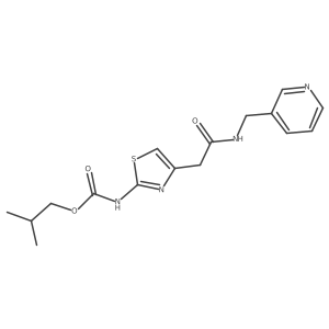 Isobutyl (4-(2-oxo-2-((pyridin-3-ylmethyl)amino)ethyl)thiazol-2-yl)carbamate结构式