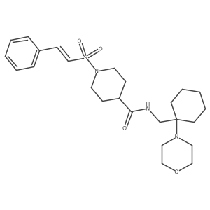 N-{[1-(morpholin-4-yl)cyclohexyl]methyl}-1-(2-phenylethenesulfonyl)piperidine-4-carboxamide结构式