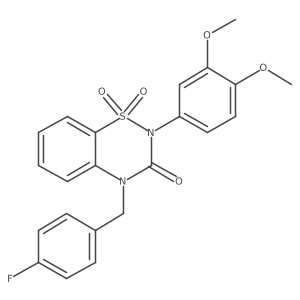 2-(3,4-dimethoxyphenyl)-4-[(4-fluorophenyl)methyl]-3,4-dihydro-2H-1lambda6,2,4-benzothiadiazine-1,1,3-trione结构式