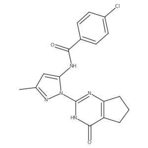 4-chloro-N-(3-methyl-1-(4-oxo-4,5,6,7-tetrahydro-3H-cyclopenta[d]pyrimidin-2-yl)-1H-pyrazol-5-yl)benzamide Structure