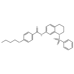 4-butoxy-N-(1-(phenylsulfonyl)-1,2,3,4-tetrahydroquinolin-7-yl)benzamide结构式