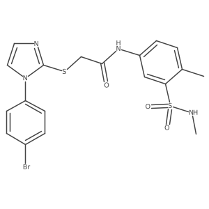 2-[[1-(4-Bromophenyl)-1H-imidazol-2-yl]thio]-N-[4-methyl-3-[(methylamino)sulfonyl]phenyl]acetamide Structure