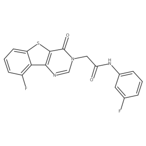 2-(9-fluoro-4-oxo[1]benzothieno[3,2-d]pyrimidin-3(4H)-yl)-N-(3-fluorophenyl)acetamide结构式