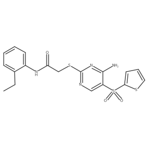 2-{[4-amino-5-(thiophene-2-sulfonyl)pyrimidin-2-yl]sulfanyl}-N-(2-ethylphenyl)acetamide Structure