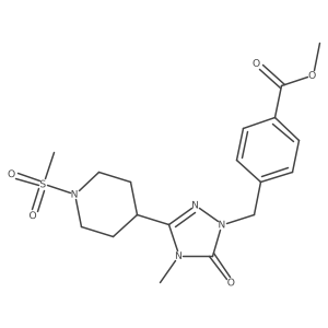 methyl 4-((4-methyl-3-(1-(methylsulfonyl)piperidin-4-yl)-5-oxo-4,5-dihydro-1H-1,2,4-triazol-1-yl)methyl)benzoate Structure