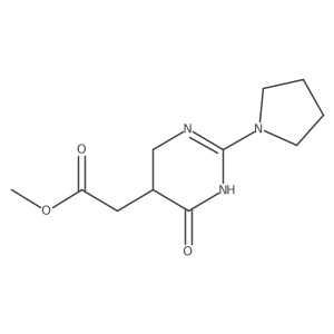 Methyl [6-oxo-2-(pyrrolidin-1-yl)-1,4,5,6-tetrahydropyrimidin-5-yl]acetate结构式