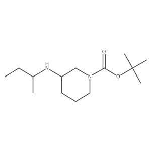 1,1-Dimethylethyl (3R)-3-[(1-methylpropyl)amino]-1-piperidinecarboxylate结构式
