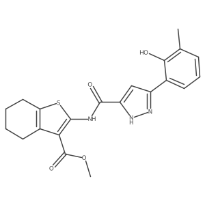 Methyl 4,5,6,7-tetrahydro-2-[[[5-(2-hydroxy-3-methylphenyl)-1H-pyrazol-3-yl]carbonyl]amino]benzo[b]thiophene-3-carboxylate Structure