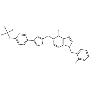 3-(2-methylbenzyl)-6-((3-(4-(trifluoromethoxy)phenyl)-1,2,4-oxadiazol-5-yl)methyl)-3H-[1,2,3]triazolo[4,5-d]pyrimidin-7(6H)-one结构式