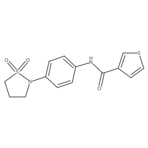 N-(4-(1,1-dioxidoisothiazolidin-2-yl)phenyl)thiophene-3-carboxamide结构式