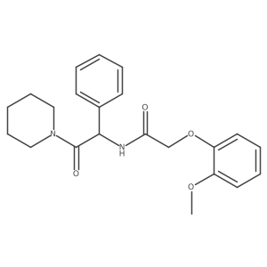 2-(2-Methoxyphenoxy)-N-[(1S)-2-oxo-1-phenyl-2-(1-piperidinyl)ethyl]acetamide Structure