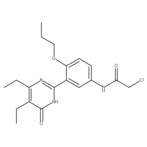 2-Chloro-N-[3-(4,5-diethyl-1,6-dihydro-6-oxo-2-pyrimidinyl)-4-propoxyphenyl]acetamide结构式