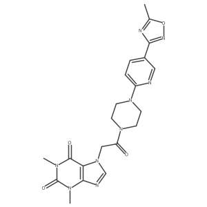 1,3-dimethyl-7-(2-(4-(5-(5-methyl-1,2,4-oxadiazol-3-yl)pyridin-2-yl)piperazin-1-yl)-2-oxoethyl)-1H-purine-2,6(3H,7H)-dione Structure