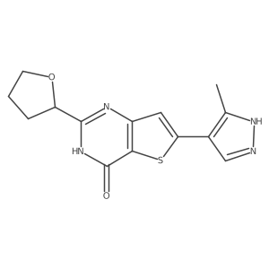 6-(3-Methyl-1H-pyrazol-4-yl)-2-(tetrahydro-2-furanyl)thieno[3,2-d]pyrimidin-4(3h)-one结构式