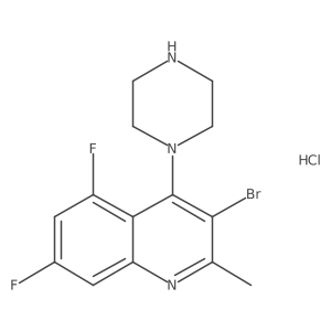 3-Bromo-5,7-difluoro-2-methyl-4-(piperazin-1-yl)quinoline hydrochloride结构式