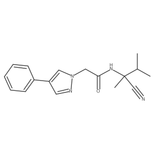 N-(1-cyano-1,2-dimethylpropyl)-2-(4-phenyl-1H-pyrazol-1-yl)acetamide结构式