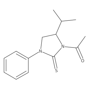 (S)-1-(5-Isopropyl-3-phenyl-2-thioxoimidazolidin-1-yl)ethan-1-one结构式