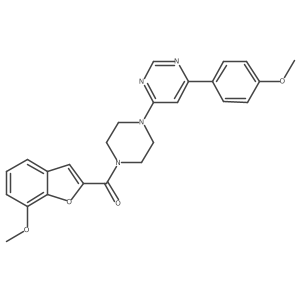 (7-Methoxybenzofuran-2-yl)(4-(6-(4-methoxyphenyl)pyrimidin-4-yl)piperazin-1-yl)methanone Structure