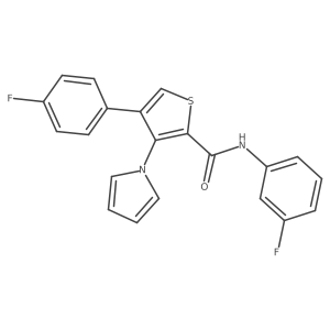 N-(3-fluorophenyl)-4-(4-fluorophenyl)-3-(1H-pyrrol-1-yl)thiophene-2-carboxamide Structure