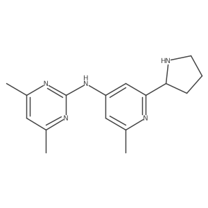 (4,6-Dimethyl-pyrimidin-2-yl)-(2-methyl-6-pyrrolidin-2-yl-pyridin-4-yl)-amine结构式