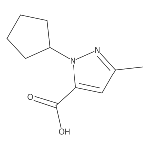 1-cyclopentyl-3-methyl-1H-pyrazole-5-carboxylic acid结构式