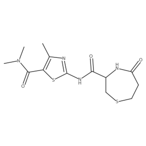 N-(5-(dimethylcarbamoyl)-4-methylthiazol-2-yl)-5-oxo-1,4-thiazepane-3-carboxamide Structure