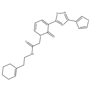 N-(2-cyclohex-1-en-1-ylethyl)-2-[2-oxo-3-[3-(3-thienyl)-1,2,4-oxadiazol-5-yl]pyridin-1(2H)-yl]acetamide结构式