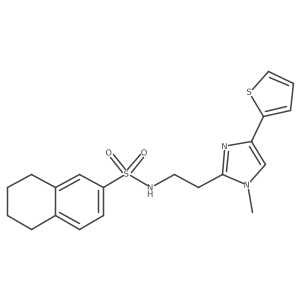 N-(2-(1-methyl-4-(thiophen-2-yl)-1H-imidazol-2-yl)ethyl)-5,6,7,8-tetrahydronaphthalene-2-sulfonamide Structure