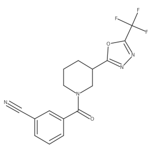 3-[3-[5-(trifluoromethyl)-1,3,4-oxadiazol-2-yl]piperidine-1-carbonyl]benzonitrile结构式