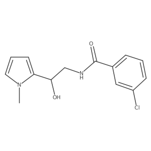 3-chloro-N-(2-hydroxy-2-(1-methyl-1H-pyrrol-2-yl)ethyl)benzamide结构式