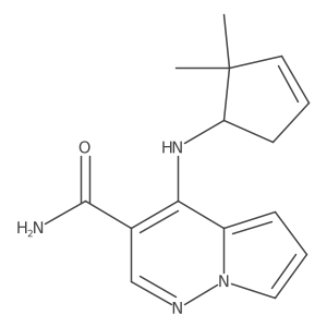 4-[(2,2-Dimethyl-3-cyclopenten-1-yl)amino]pyrrolo[1,2-b]pyridazine-3-carboxamide结构式