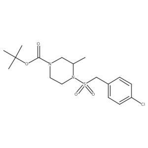tert-Butyl 4-((4-chlorobenzyl)sulfonyl)-3-methylpiperazine-1-carboxylate结构式