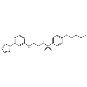 N-(2-((6-(1H-pyrrol-1-yl)pyrimidin-4-yl)amino)ethyl)-4-butoxybenzenesulfonamide Structure