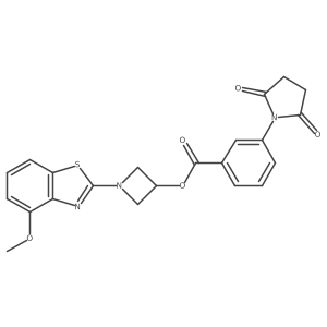 1-(4-Methoxybenzo[d]thiazol-2-yl)azetidin-3-yl 3-(2,5-dioxopyrrolidin-1-yl)benzoate结构式