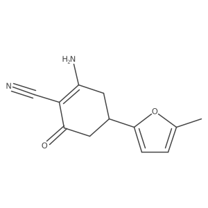 2-Amino-4-(5-methyl-2-furyl)-6-oxocyclohex-1-ene-1-carbonitrile结构式